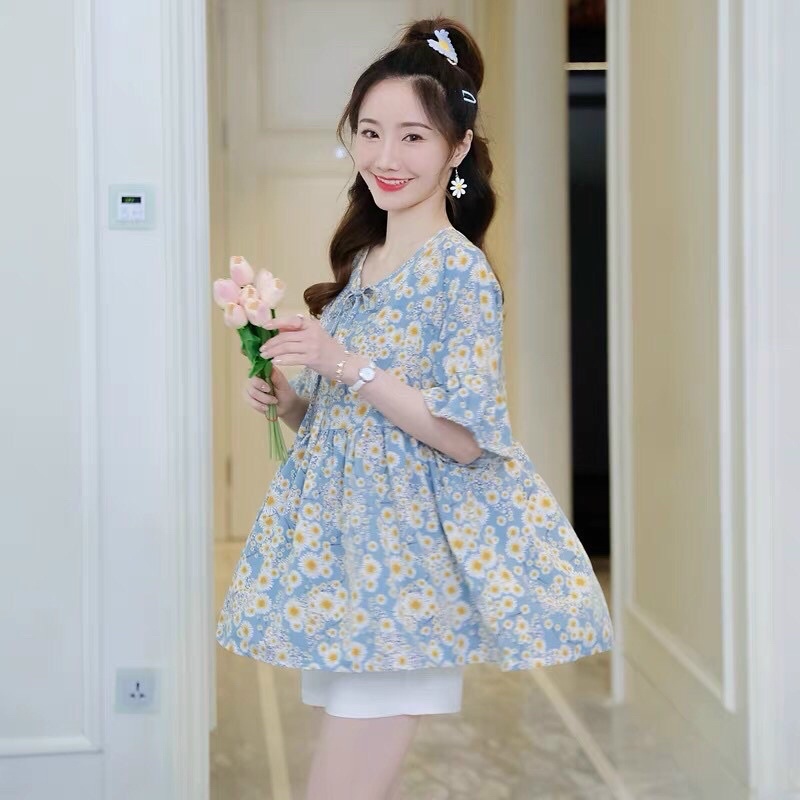 Áo bầu babydoll hoa siêu đẹp