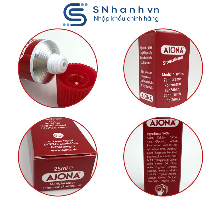[DATE 2028] Kem đánh răng cô đặc Ajona Stomaticum Đức, tuýp 25ml
