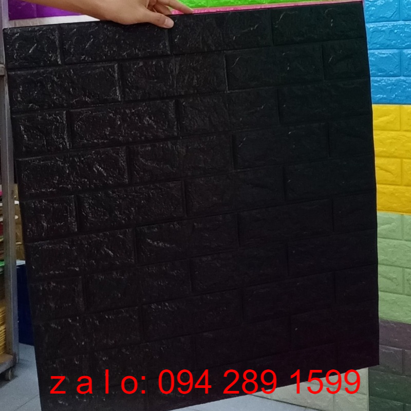 30 tấm xốp dán tường giả gạch màu đen 3D, mua miếng xốp ốp dán tường bán giá rẻ sỉ lẻ