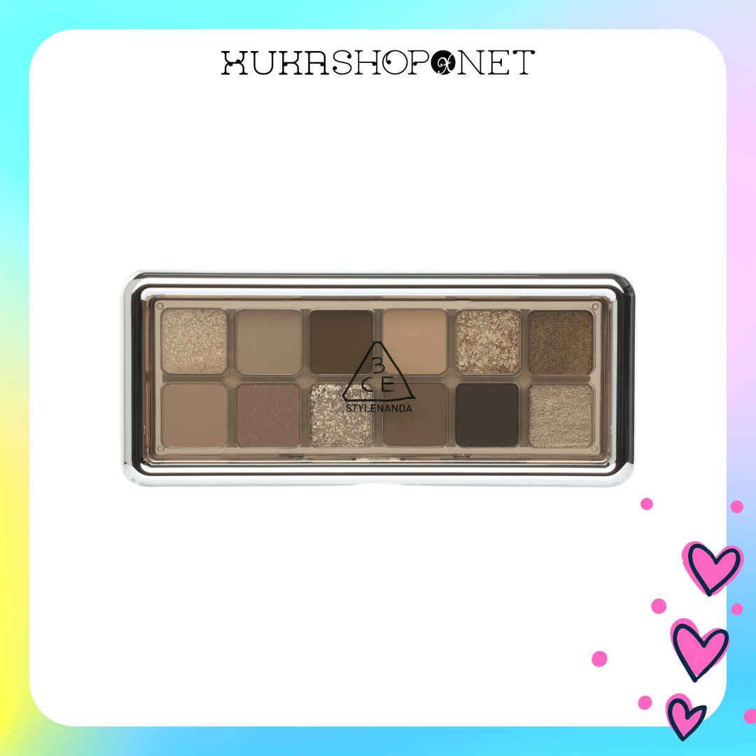 Bảng Mắt 12 Ô 3CE New Take Eyeshadow Palette Màu Raw Neutrals ( Nâu khói trung tính)
