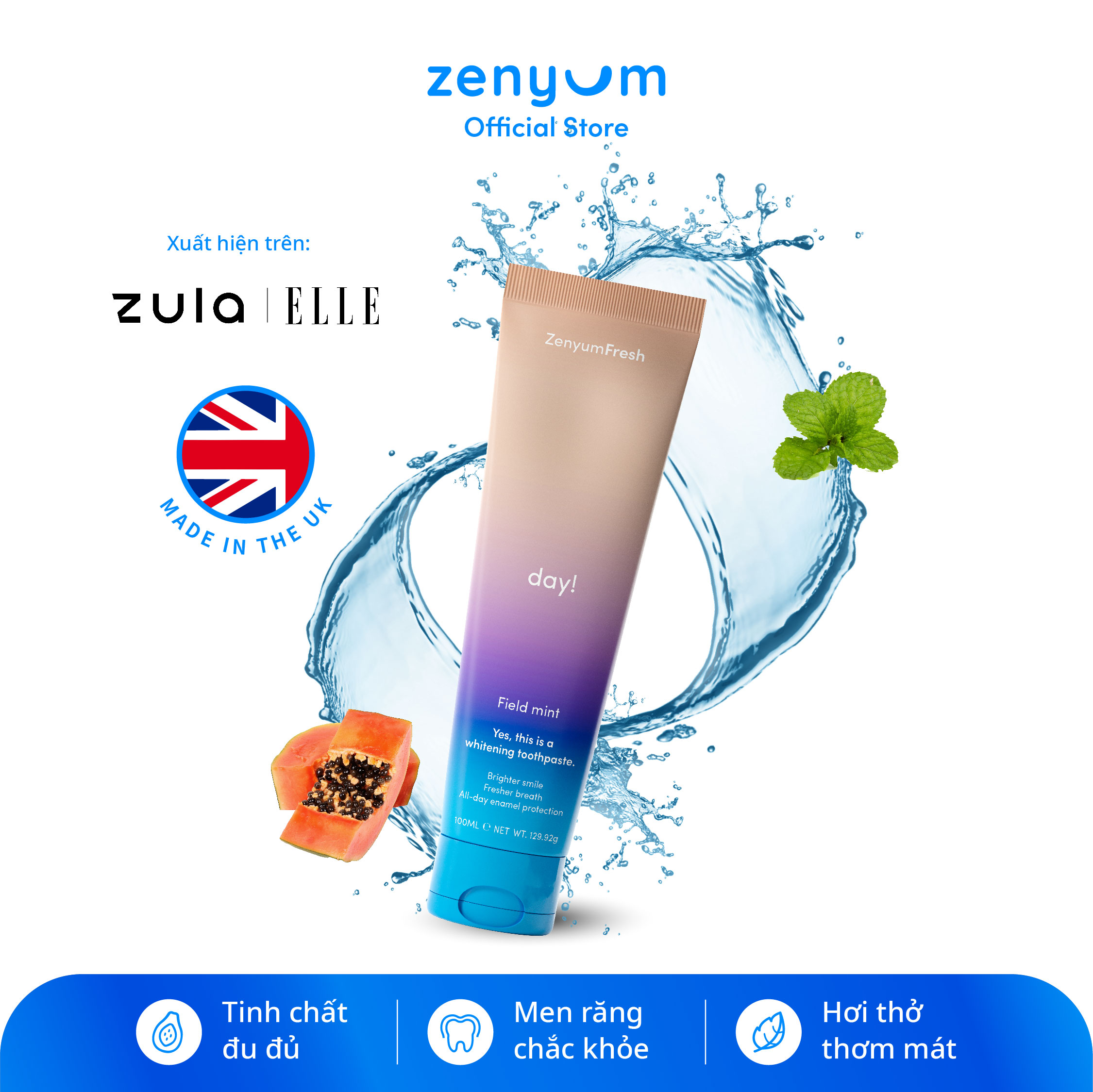 [Kem đêm HSD 9/2025] Kem Đánh Răng Zenyum Fresh Ngày/Đêm (100mL)