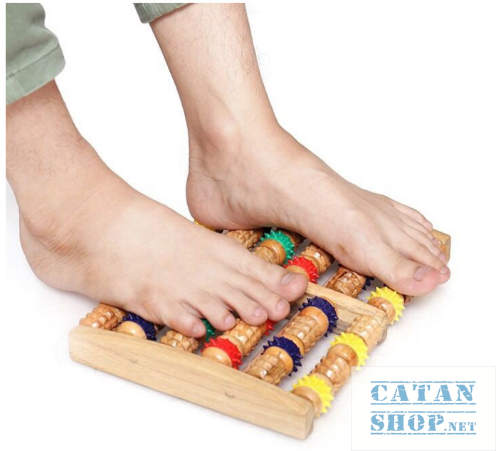 Dụng cụ massage chân bằng Gỗ cao cấp Cây lăn chân 6 thanh Gỗ siêu tiện dụng-GD437-Massage-ChanGo