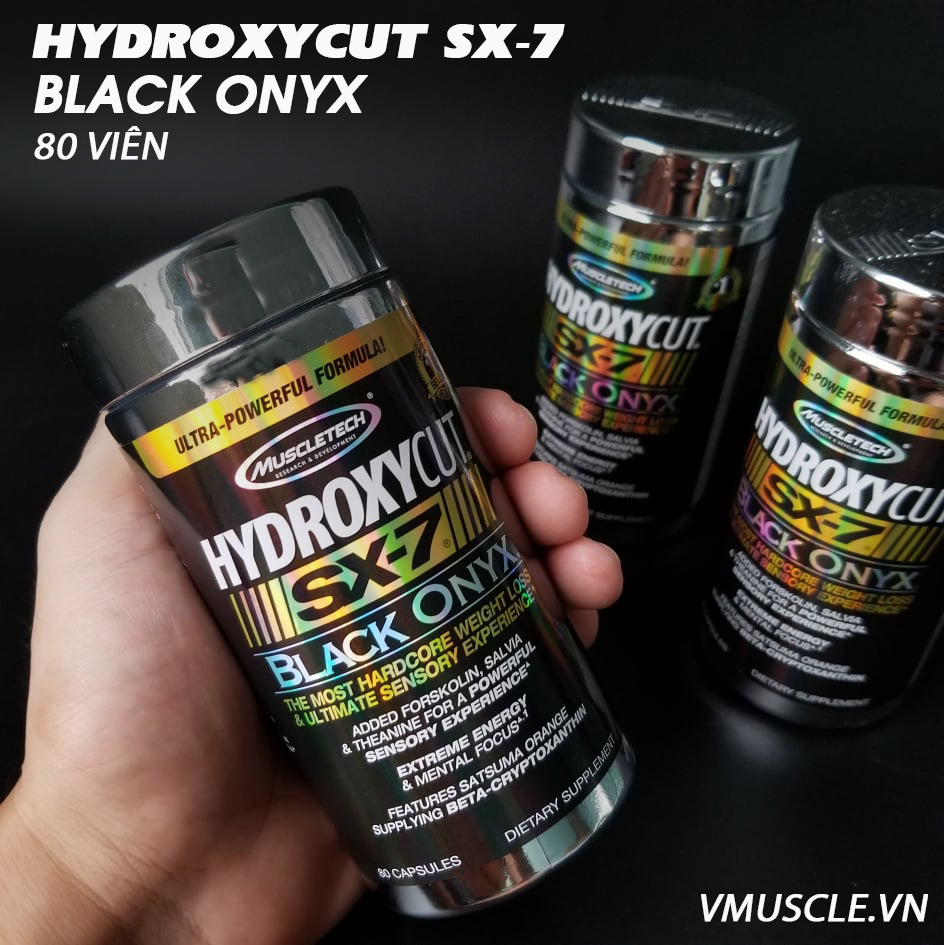 Hydroxycut SX7 Black Onyx hỗ trợ đốt mỡ (80 Viên) [BẢN NHẬP KHẨU]