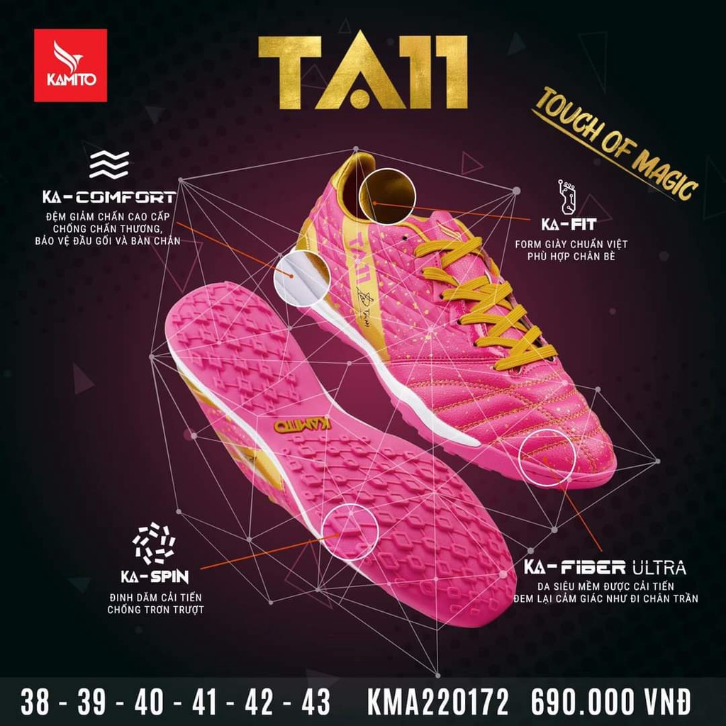 Giày đá bóng tuấn anh kamito ta11-as mẫu mới