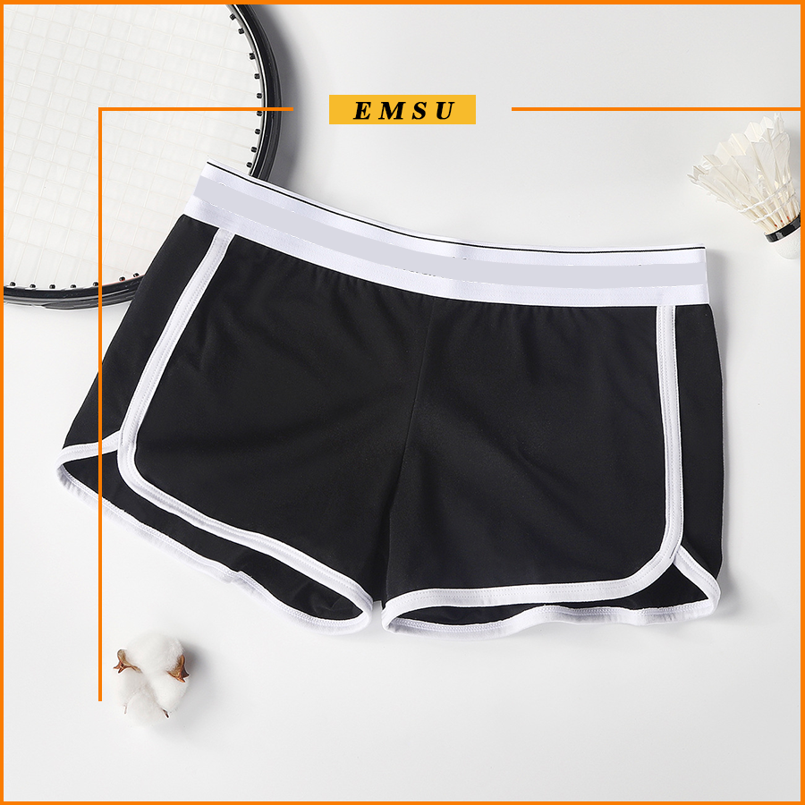 Quần đùi nữ cotton thể thao co dãn, quần short nữ cạp cao nâng mông tôn dáng nhập khẩu