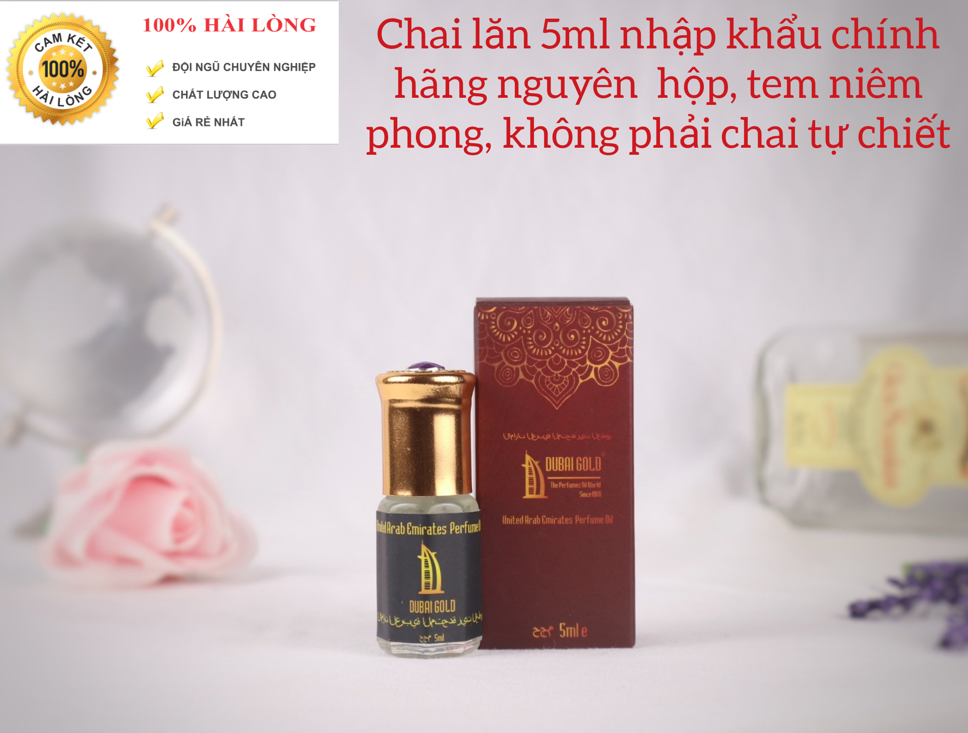 (Giá dùng thử) Tinh dầu nước hoa Dubai gold 5ml. Hàng nhập khẩu chính hãng. Nước hoa cho nam và nữ