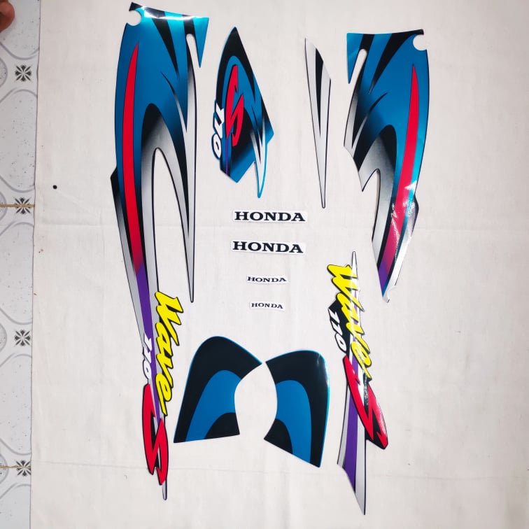 Trọn bộ tem WAVE S 110 đời 2001, bộ tem 3 lớp dán xe WAVE S 110 đời 2001 (màu xanh dương)