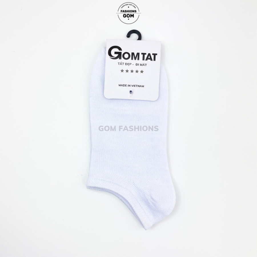 Set 12 đôi vớ trơn nam nữ cổ ngắn, tất cổ ngắn trơn màu vải cotton chuẩn xuất nhật -tronngan-cb12