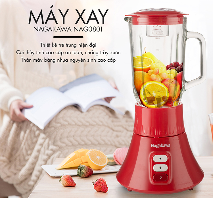 Máy xay sinh tố Nagakawa NAG0801 (3 cối)