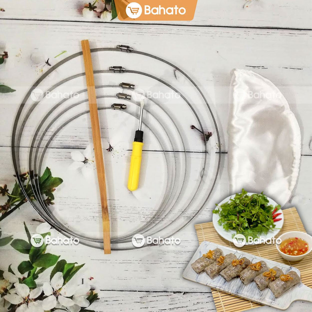Dụng cụ làm bánh cuốn tiêu chuẩn Bahato (chọn cỡ từ 22cm - 40cm)