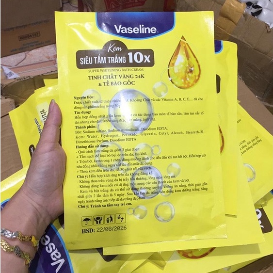 Tắm trắng vaseline 10x
