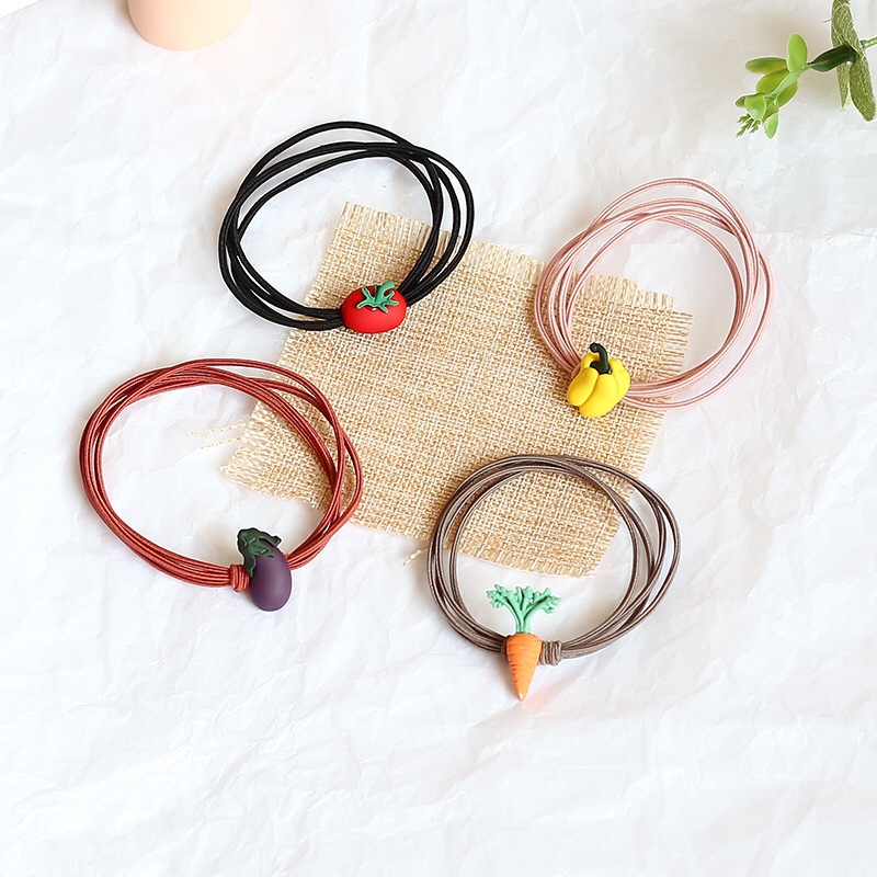 [ SET4 DÂY ] Dây buộc tóc, cột tóc Rau Củ Quả nữ đẹp cực