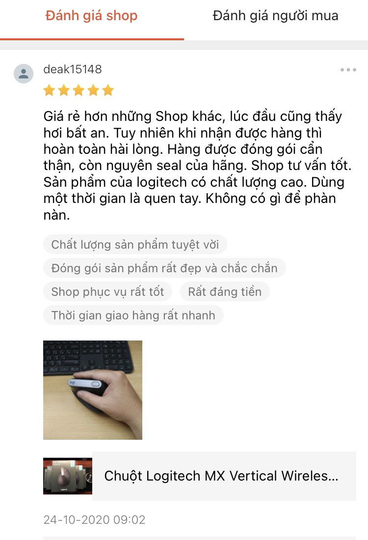 Chuột Logitech MX Vertical Advanced Multi-Device Ergonomic Bluetooth Wireless - Graphite