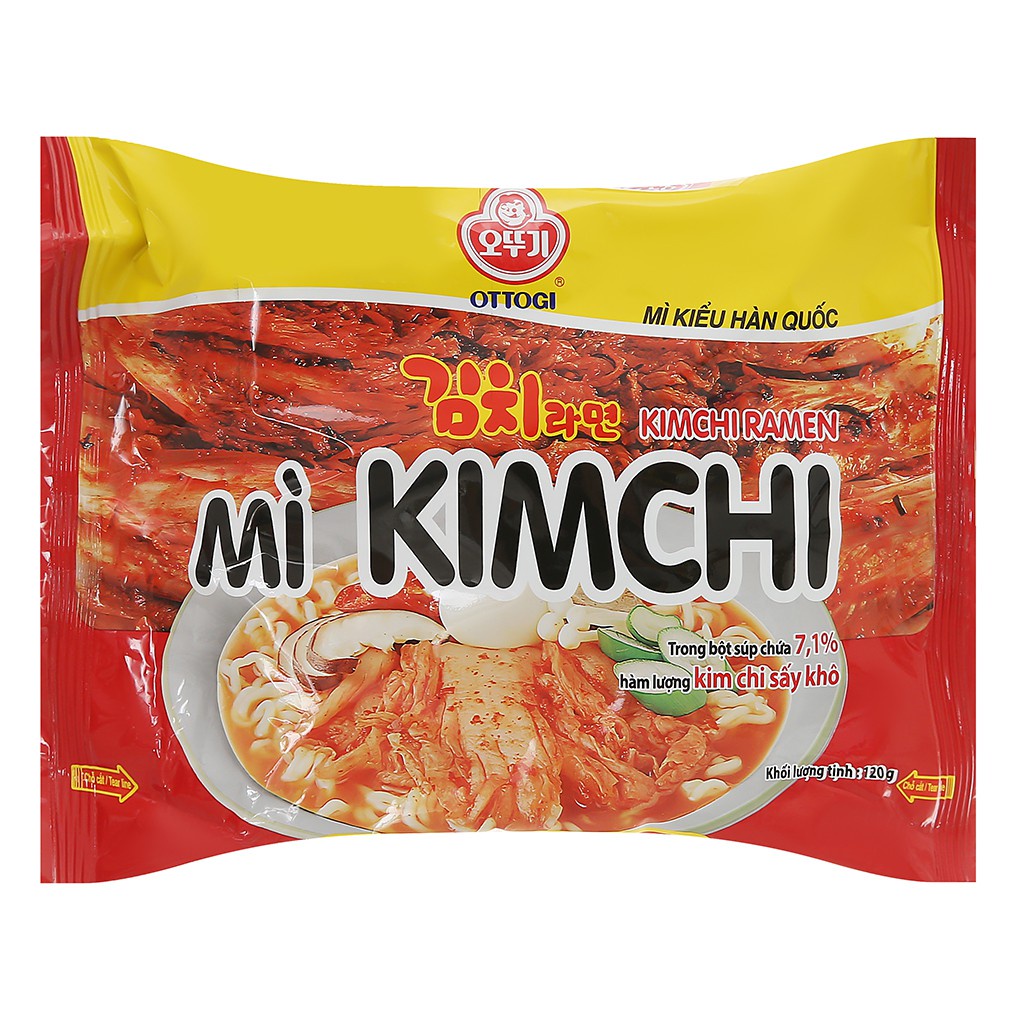 Lốc 8 Gói Mì Kim Chi Ottogi 120g - Hàn Quốc