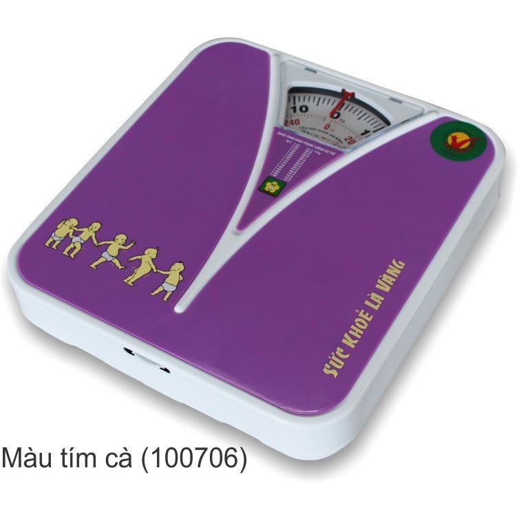 Cân sức khỏe gia đình 120 kg. Mặt kính nhựa nhựa PC trong suốt. Mặt số bằng nhôm. Vỏ hộp cân được sơn tĩnh điện. Giao màu ngẫu nhiên