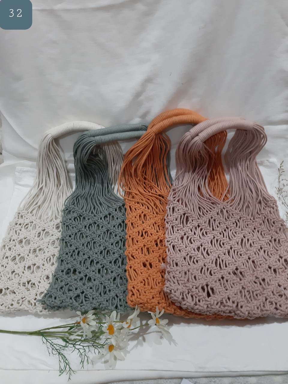 Túi đeo vai Macrame - Đi biển phong cách Boho Retro