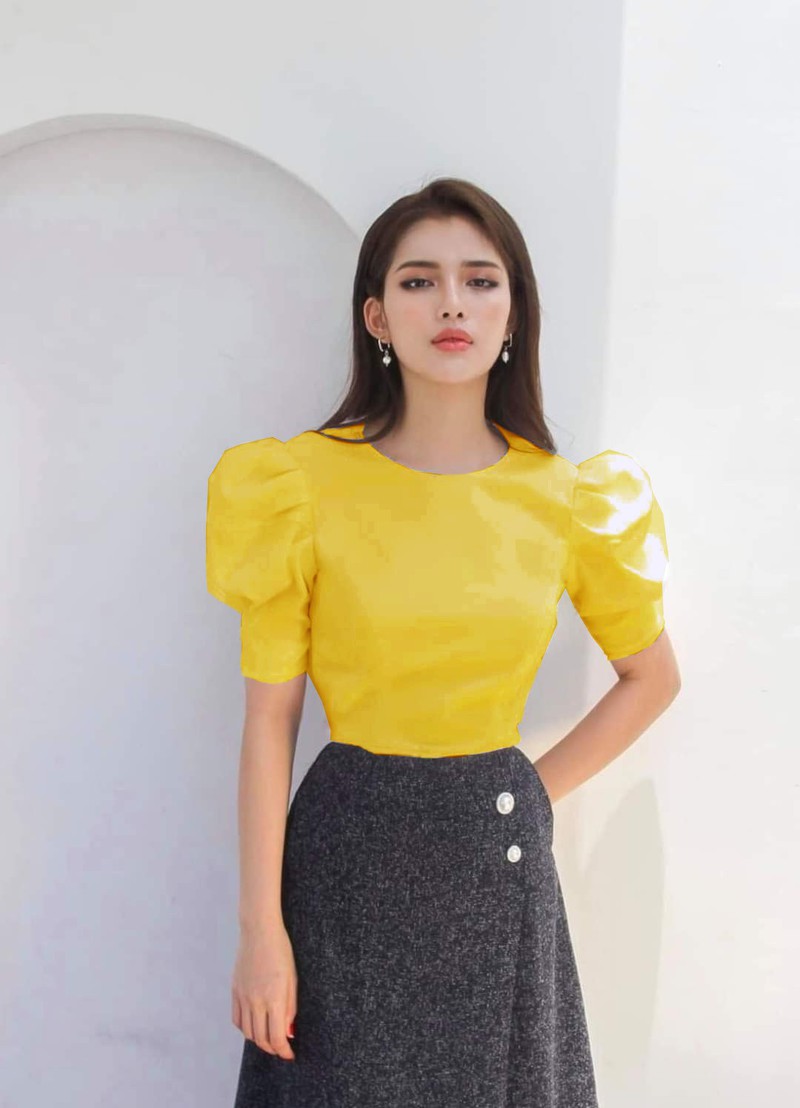 [HCM]ÁO CỔ TRÒN XẾP LY TAY LYLY