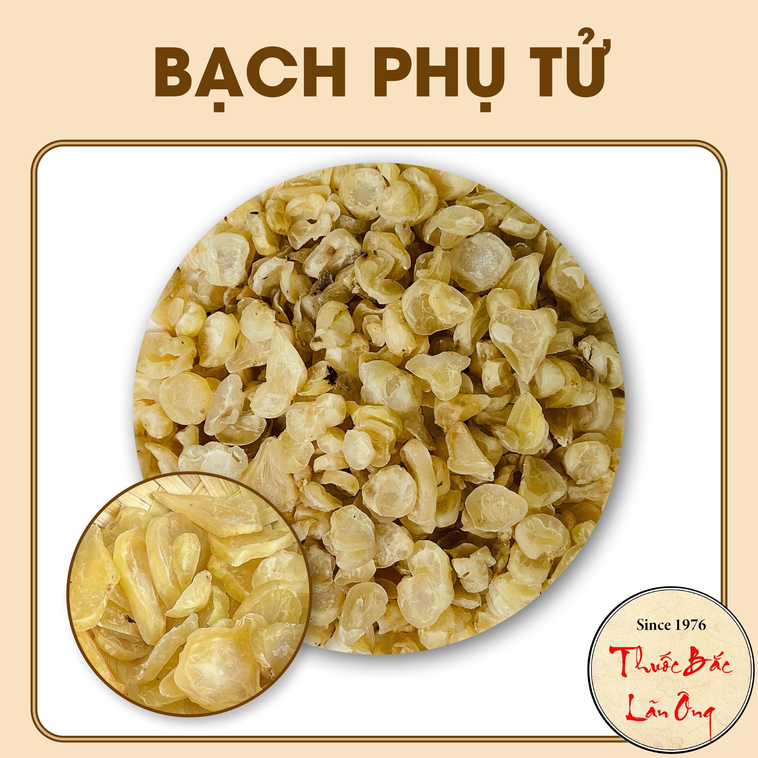 Phụ tử 500g, bạch phụ tử và hắc phụ khô, sạch, thơm - Lãn Ông