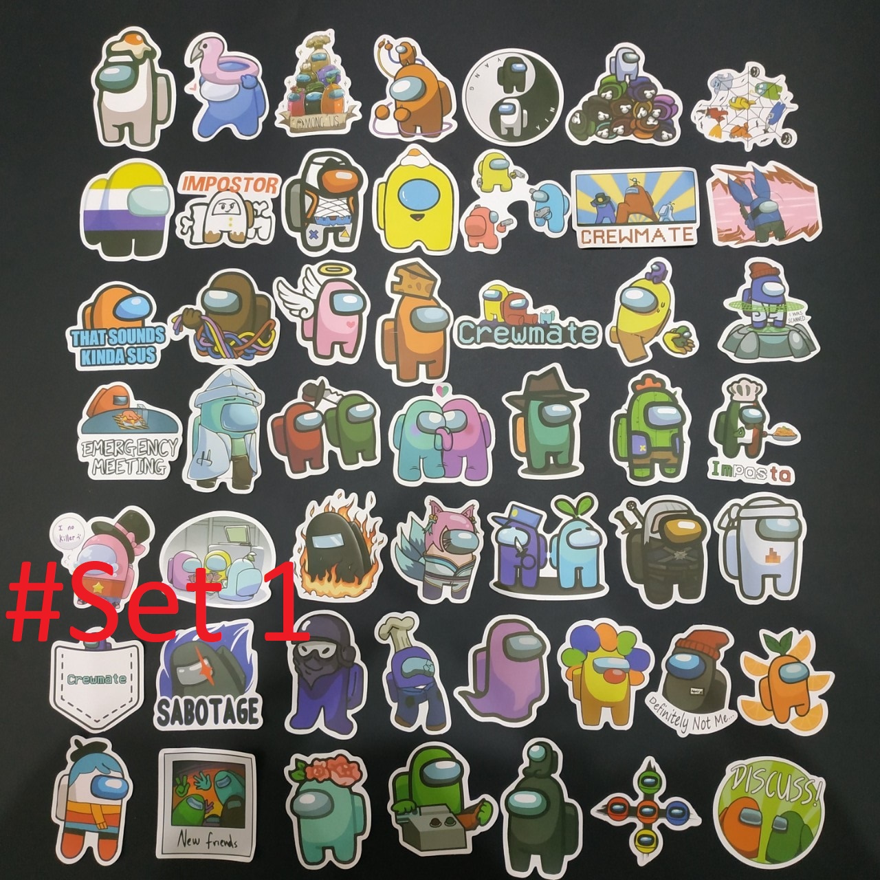 Set 45 sticker graffiti among us không thấm nước