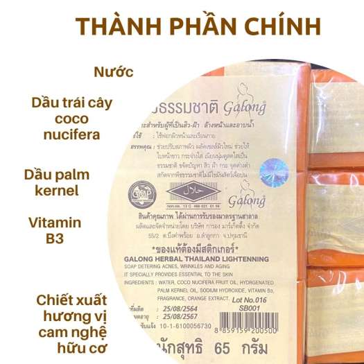 Xà phòng nghệ cam trắng da mụn thâm Thái Lan
