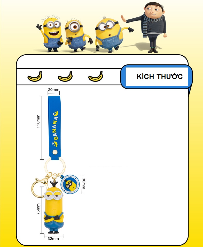 Móc khóa MINION MINIONS CAO CẤP đáng yêu