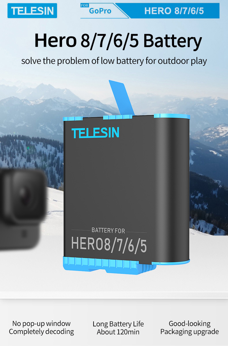 Pin Telesin cho GoPro Hero 8/7/6/5
