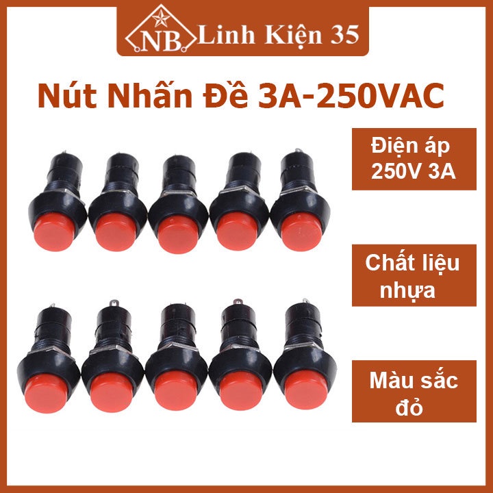 1 nút nhấn đề 3a-250vac không giữ trạng thái