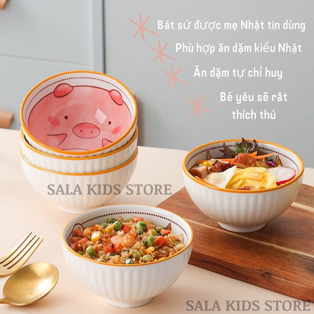 BỘ CHÉN BÁT GỐM SỨ CAO CẤP SIÊU CUTE TẶNG KÈM ĐŨA ĂN