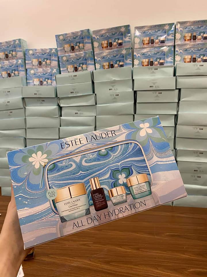 Set dưỡng da Estee Lauder All day Hydration đủ bill, cấp ẩm, chống lão hoá, chống nắng giúp da căng mịn, không bóng dầu