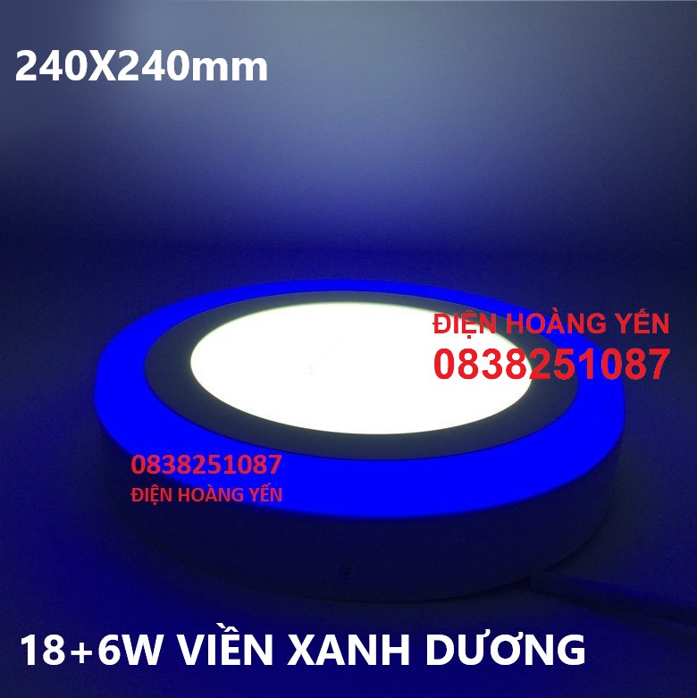 [HCM]Đèn led nổi ốp trần 24w tròn 2 màu 3 chế độ