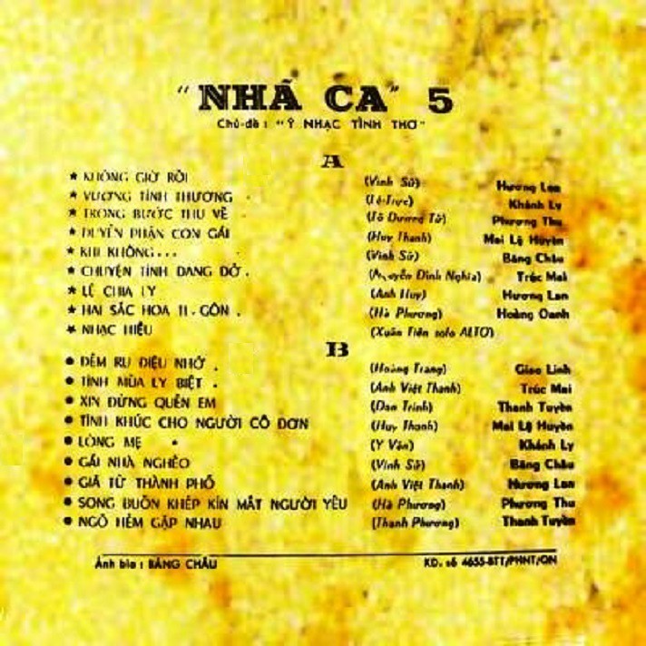 [MDCD] Nhạc 1975 - Bộ 2 Đĩa CD Băng Nhạc Nhã Ca Số 5