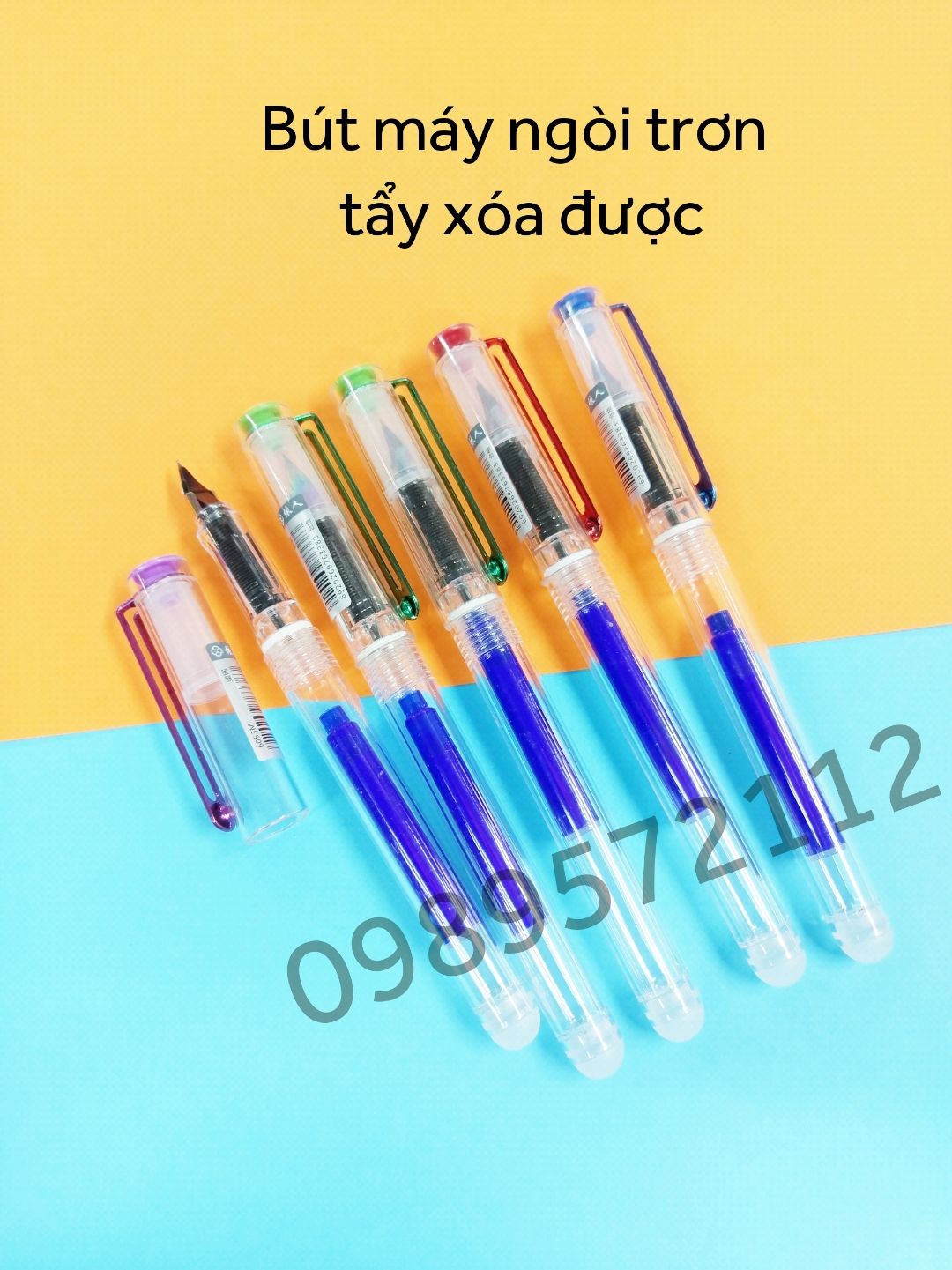 Bút mực tẩy xóa,Bút máy xóa được 6053M. (mực xanh)