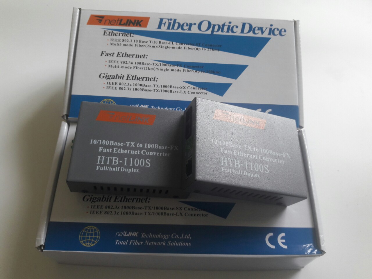 1 Bộ 2 Converter 2 fo Netlink HTB-1100s 25km nguồn đẩy đủ