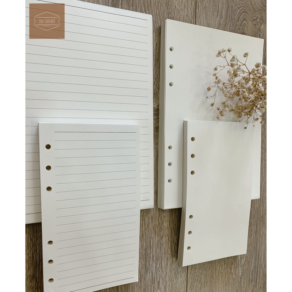 [HCM]Ruột sổ refill cho sổ còng Planner 6 lỗ A5/A6 80 tờ