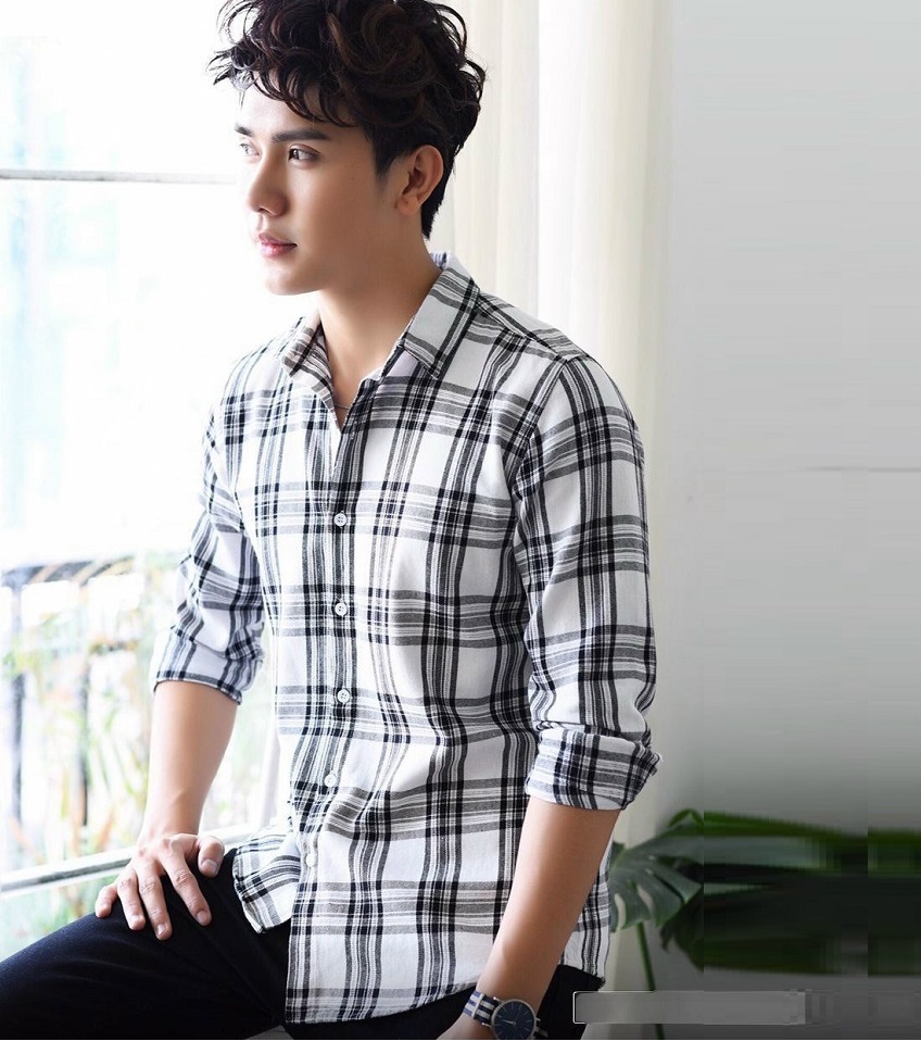 ÁO SƠ MI HÀN QUỐC IN LOGO ECKO(MÀU TRẮNG)