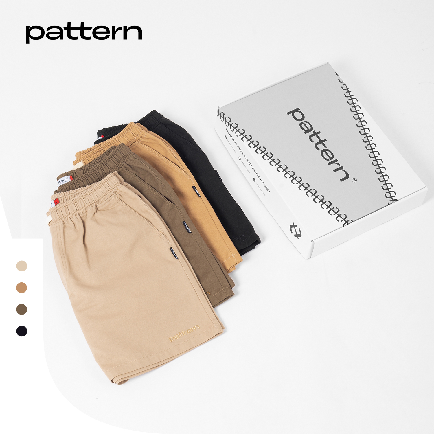 Quần đùi nam PATTERN THE 1992 Short kaki cạp chun