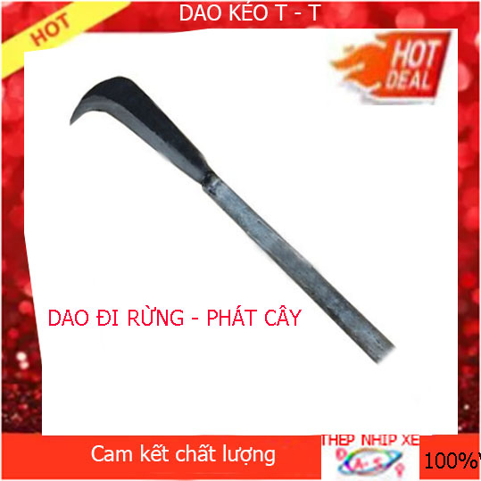 Dao phát cành cây lưỡi quắm thép nhíp rèn cán sắt