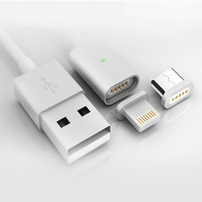 Magnetic Charging Cable with 3 Adroid - Ios - Type C Heads