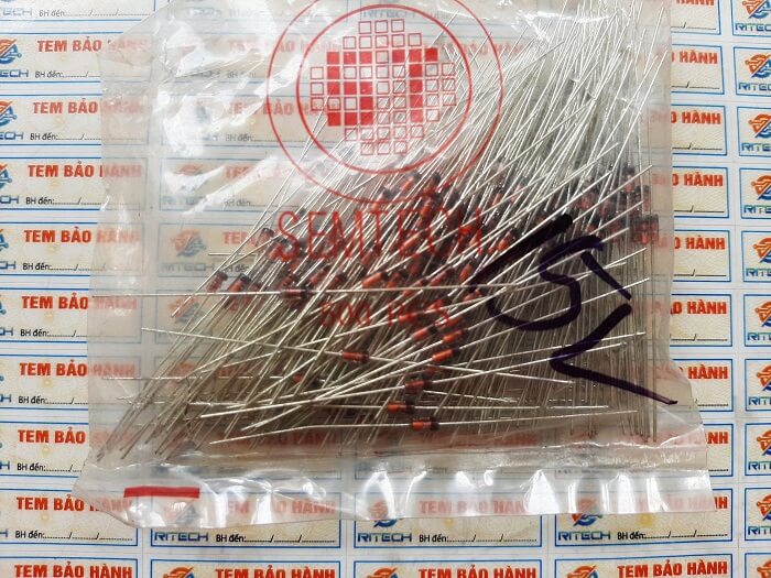 Combo 50 chiếc 1N4744A, 1N4744 Diode Zenner 15V 1W