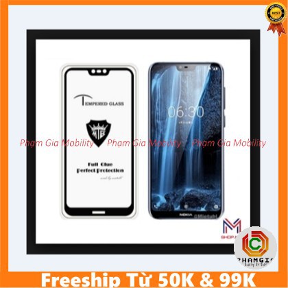 Kính cường lực nokia x6 / nokia 6.1 plus 2018 full màn, full keo không chấm li ty