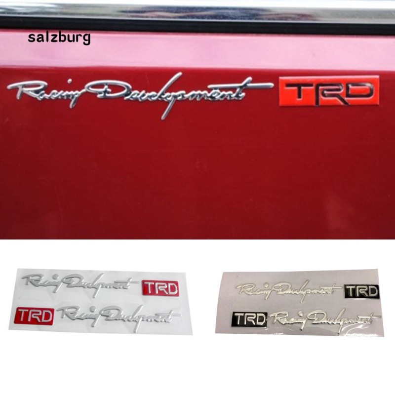Bộ 2 tem nổi 3D Racing Develement TRD dán ô tô xe máy