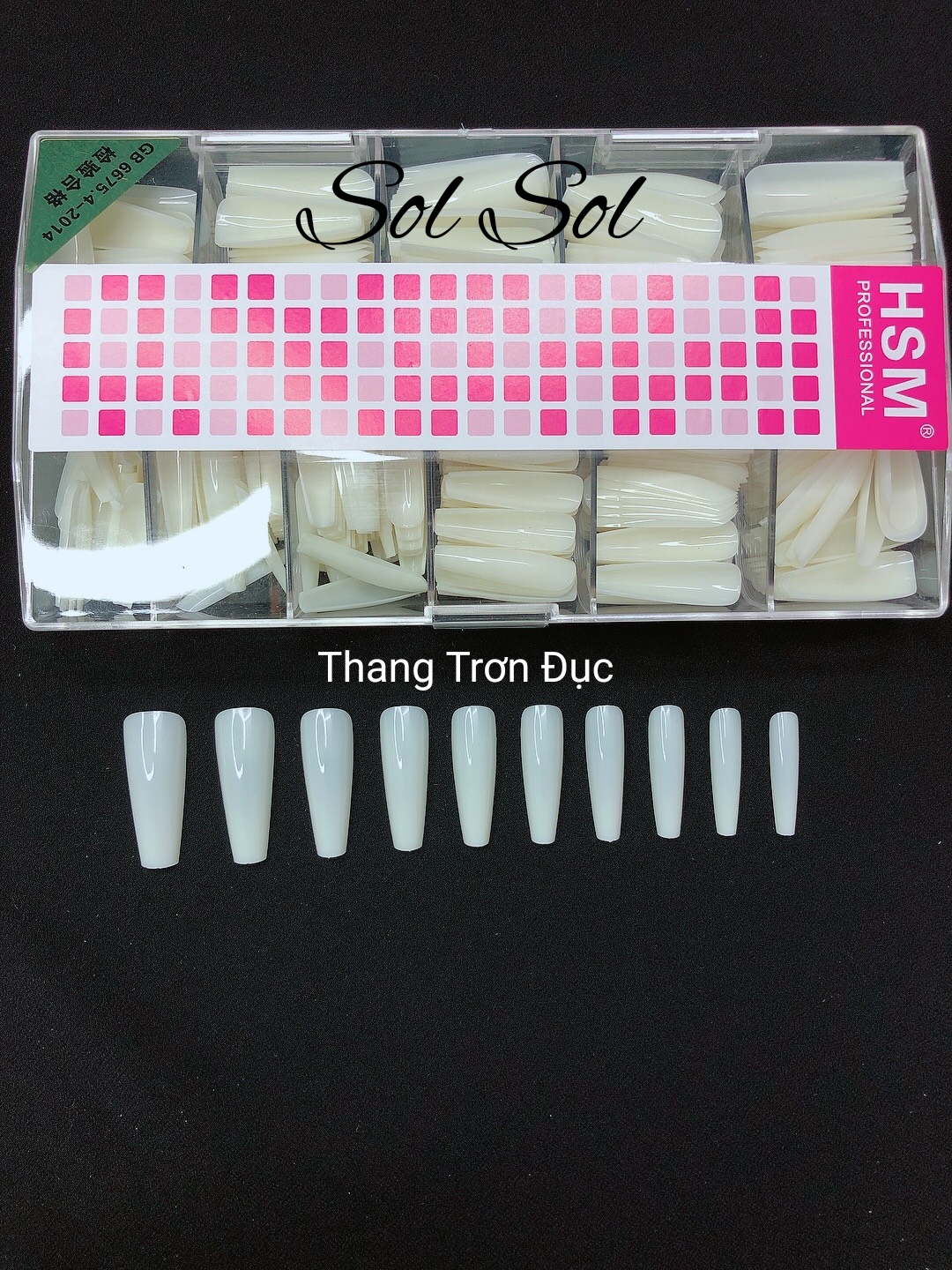 Móng úp lẻ size hsm - phom thang trơn đục