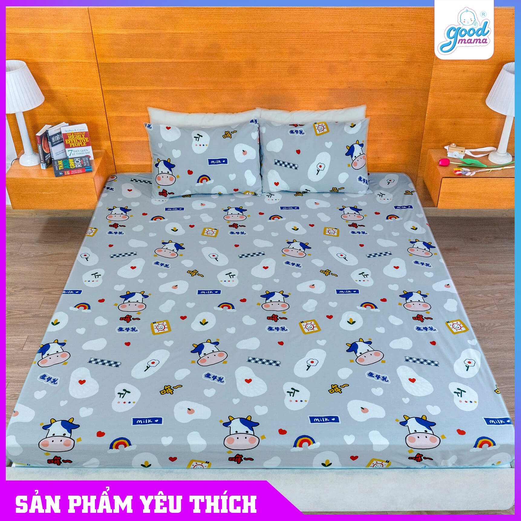 Gra chống thấm cotton goodmama - ga chống thấm cao cấp cho bé [HÀNG CÓ SẴN GIAO NGAY]