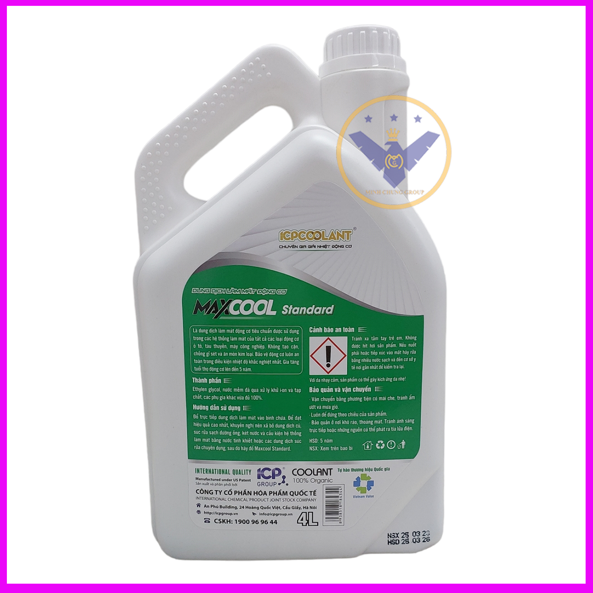 COMBO 2 can nước làm mát động cơ ô tô (màu xanh) Maxcool Stardard Can 4L