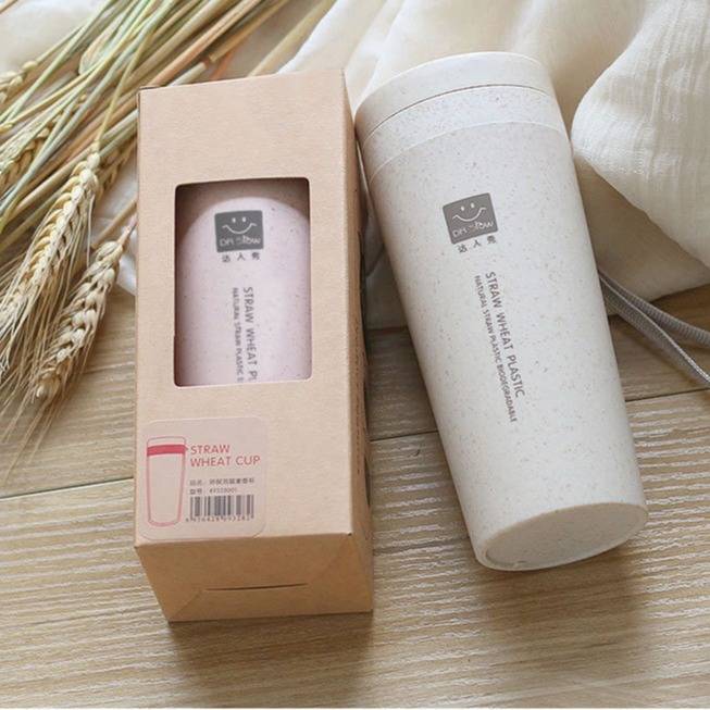 BÌNH NƯỚC LÚA MẠCH STRAW WHEAT (Dr srow) - 300ml [  Cốc nước #bình nước học sinh #bình nước Kute ]