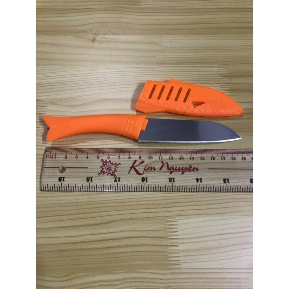 Dao gọt hoa quả cán có vỏ bao hình con cá 19cm