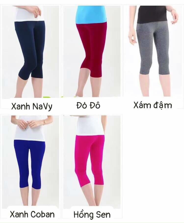 (40-72kg) Quần legging nữ lửng dưới gối thun thái RAINBOW (legging nữ lửng qua gối)