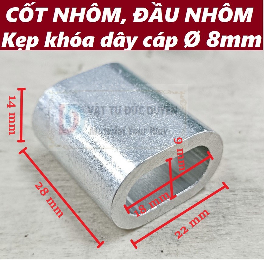 10 Cốt nhôm đầu nhôm khóa dây cáp