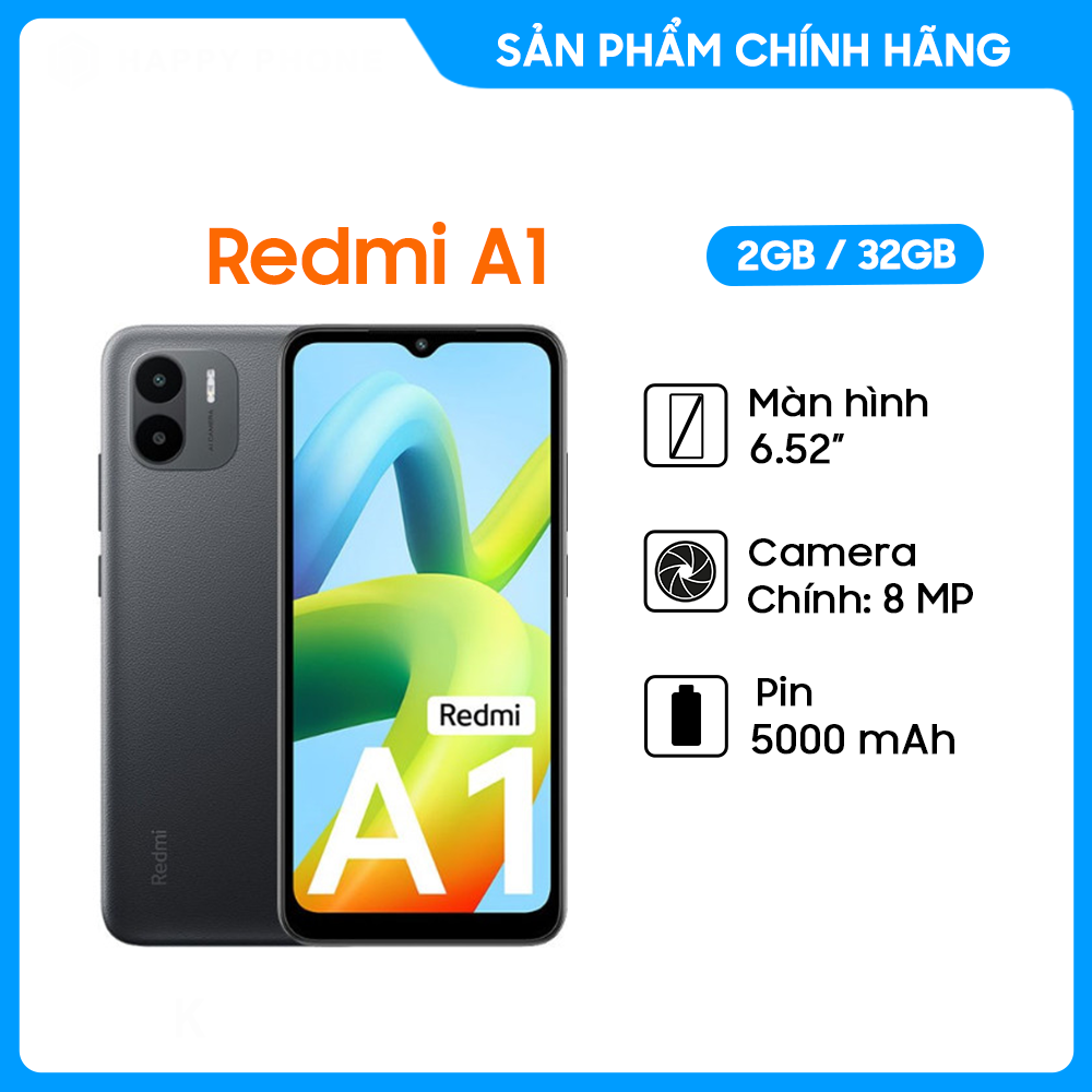 Điện thoại Xiaomi Redmi A1  - Hàng Chính Hãng, Mới 100%, Nguyên Seal | Bảo hành 12 tháng GZ27