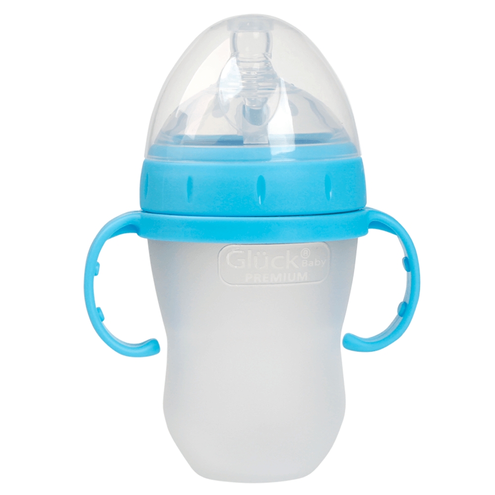 Bình sữa silicone Gluck premium 240ml (Xanh)